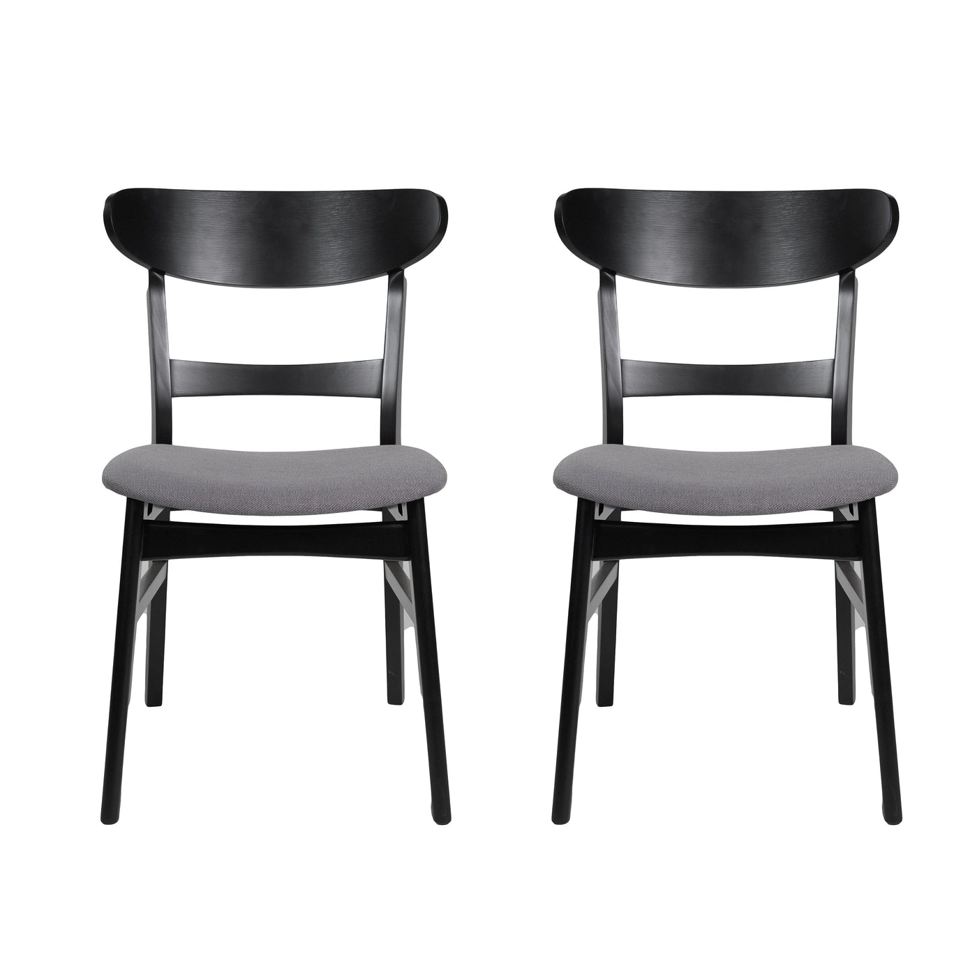Abrielle Mid-Century Modern Upholstered Rubberwood Dining Chair (Set of 2) by Christopher Knight Home
