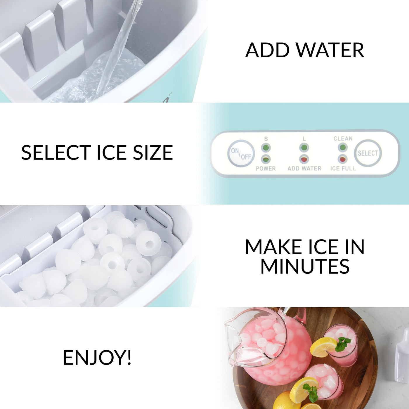 Igloo 26-Pound Automatic Self-Cleaning Portable Countertop Ice Maker Machine With Handle, Aqua