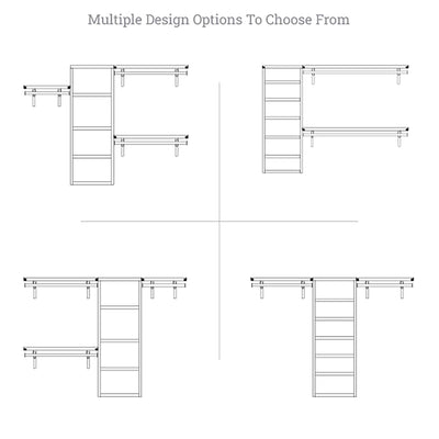 John Louis Home Solid Wood Reach-In Closet System White