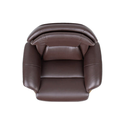 Jovan 31.5 Curved Wood Genuine Leather Recliner Lounge Chair