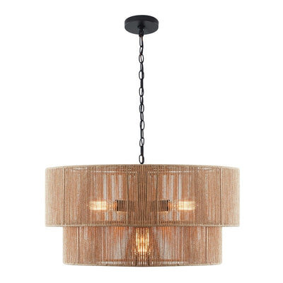 KAWOTI Width 26 5-Light 4-Tiered Bohemian Pendant Light