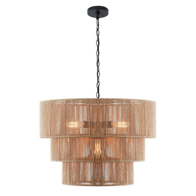 KAWOTI Width 26 5-Light 4-Tiered Bohemian Pendant Light