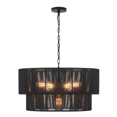 KAWOTI Width 26 5-Light 4-Tiered Bohemian Pendant Light