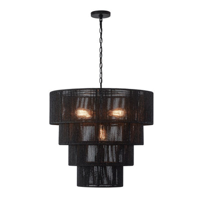 KAWOTI Width 26 5-Light 4-Tiered Bohemian Pendant Light