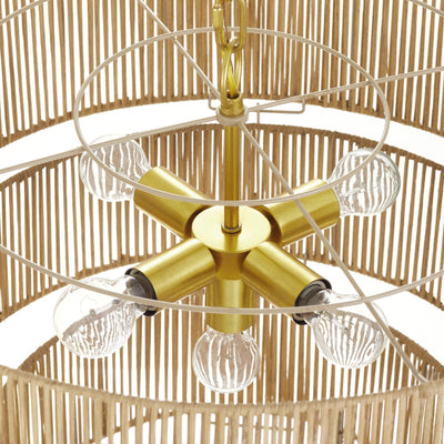 KAWOTI Width 26 5-Light 4-Tiered Bohemian Pendant Light