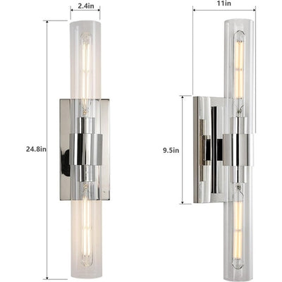 KAYLA Modern Glass Wall Sconces, Indoor Wall Lighting Wall Light Fixtures, Vanity Light with Glass Shade(2-Sets)