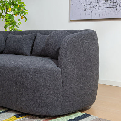 KINWELL Boucle Upholstered 2-Seats Loveseat with Pillows