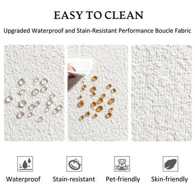 KINWELL Boucle Upholstered 2-Seats Loveseat with Pillows