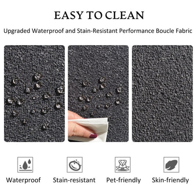 KINWELL Boucle Upholstered 2-Seats Loveseat with Pillows