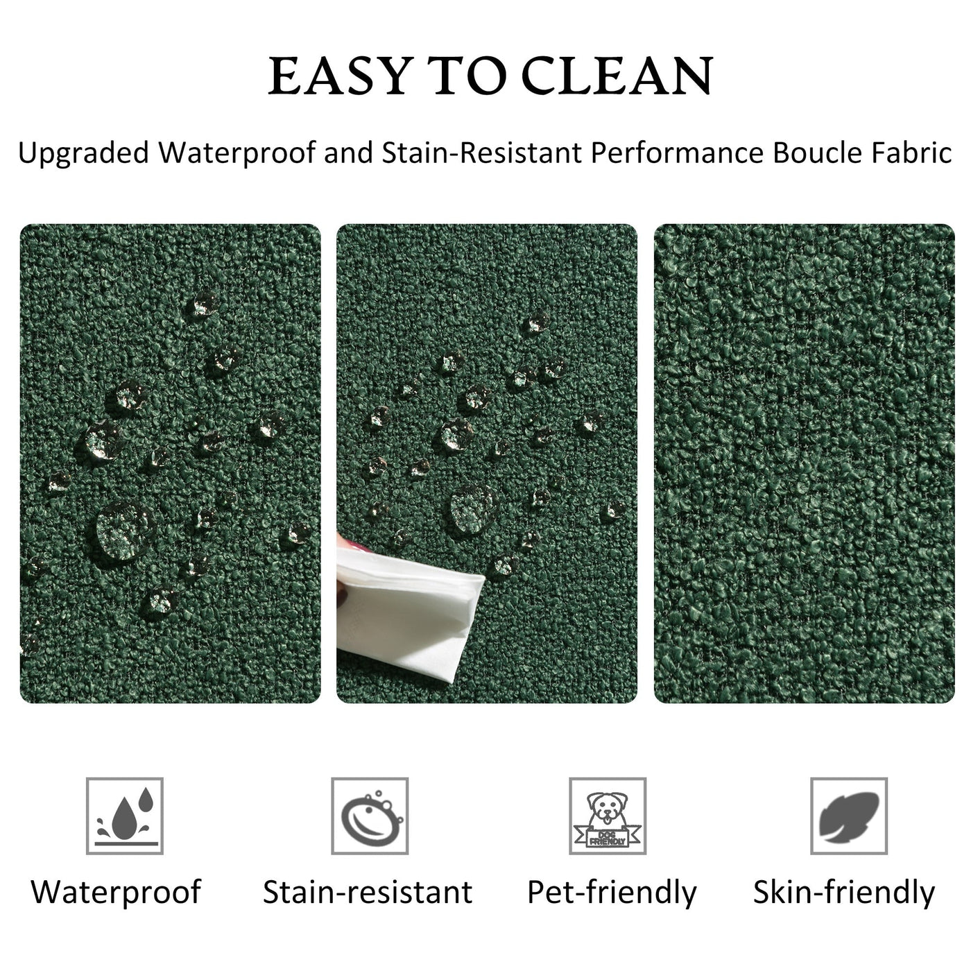 KINWELL Boucle Upholstered 2-Seats Loveseat with Pillows