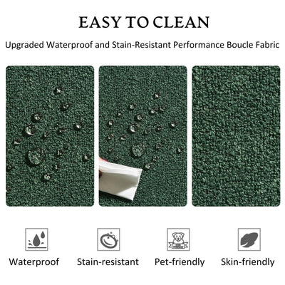 KINWELL Boucle Upholstered 2-Seats Loveseat with Pillows