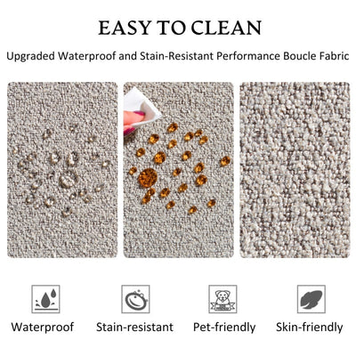 KINWELL Boucle Upholstered 2-Seats Loveseat with Pillows