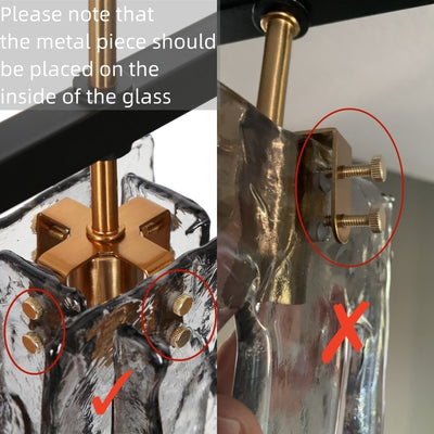 Kasy Modern 5-Light Linear Chandelier Textured Glass Kitchen Island Light Unique Design