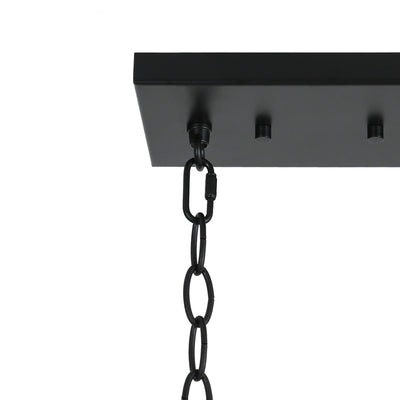 Kasy Modern 5-Light Linear Chandelier Textured Glass Kitchen Island Light Unique Design