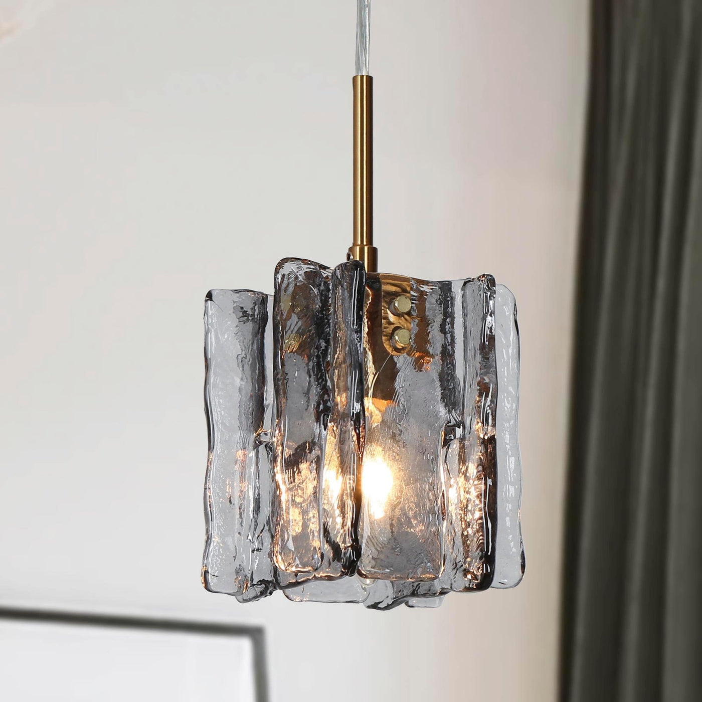 Kasy Modern 1-Light Pendant Lights Glass Island Lights for Dining Room