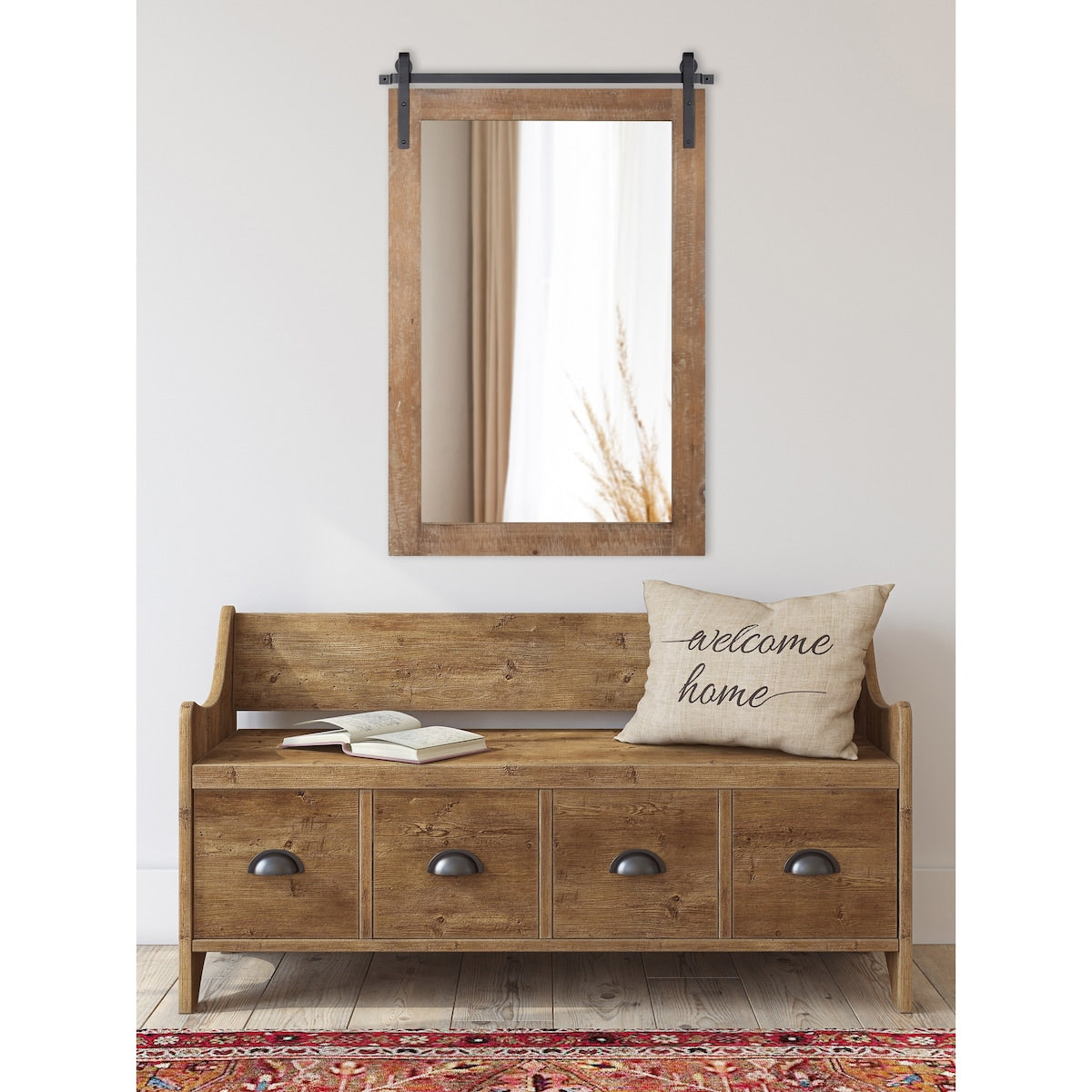 Kate and Laurel Cates Rustic Rectangular Wall Mirror