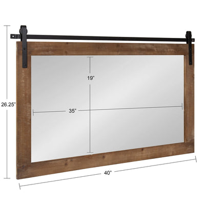 Kate and Laurel Cates Rustic Rectangular Wall Mirror