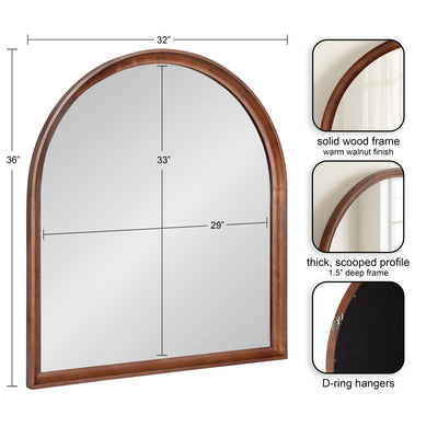 Kate and Laurel Hatherleigh Arch Wood Wall Mirror