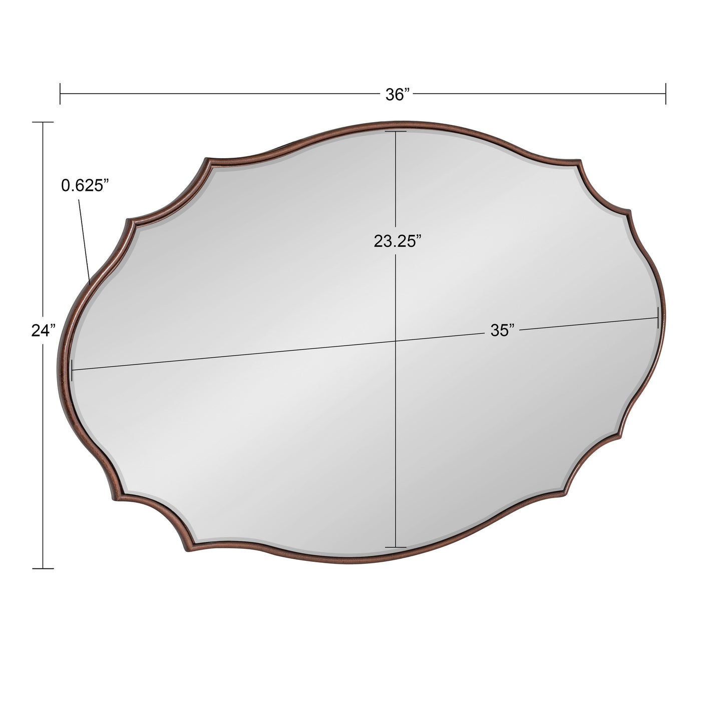 Kate and Laurel Leanna Scalloped Oval Wall Mirror