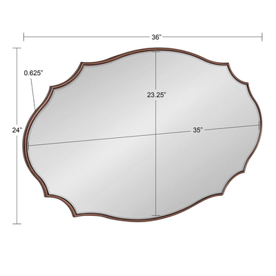 Kate and Laurel Leanna Scalloped Oval Wall Mirror