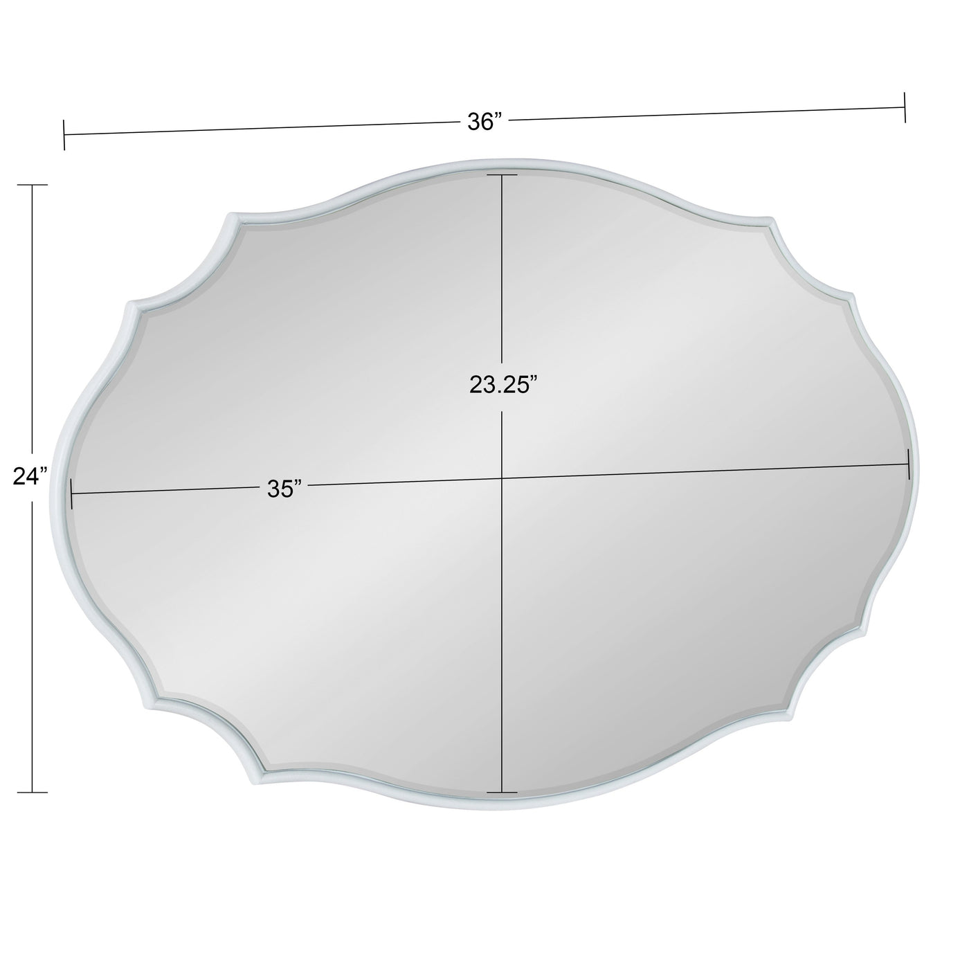 Kate and Laurel Leanna Scalloped Oval Wall Mirror