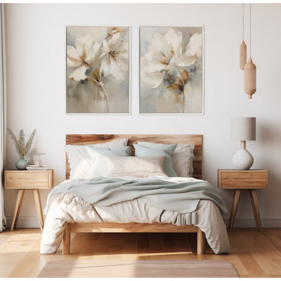 Kate and Laurel Sylvie Beaded Abstract Botanical Canvas