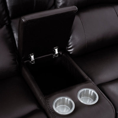 Leather Manual Recliner Sofa Collection for Living Room Leather Reclining Furniture for Home Office Living Room