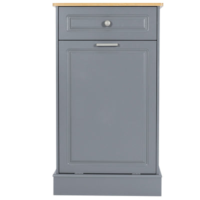 Kitchen Tilt Out Trash Cabinet Can Bin Storage Wooden Counter-top Waste Baskets with Drawer