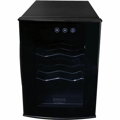 Koblenz 12-Bottle Wine Cooler Free Standing Dual Zone Wine Fridge and Chiller - Black