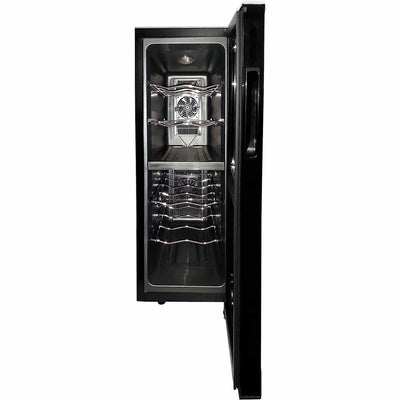 Koblenz 12-Bottle Wine Cooler Free Standing Dual Zone Wine Fridge and Chiller - Black