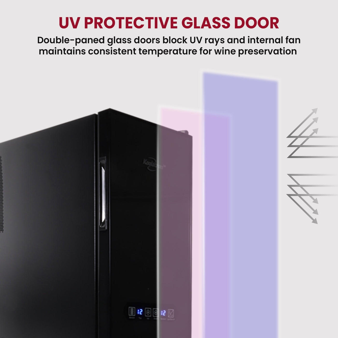 Koolatron 18 Bottle Slim Dual Zone Wine Cooler Freestanding Wine Fridge