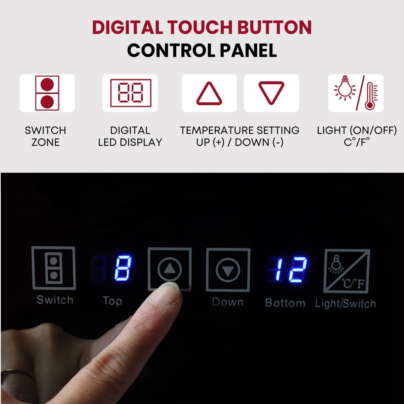 Koolatron 18 Bottle Slim Dual Zone Wine Cooler Freestanding Wine Fridge