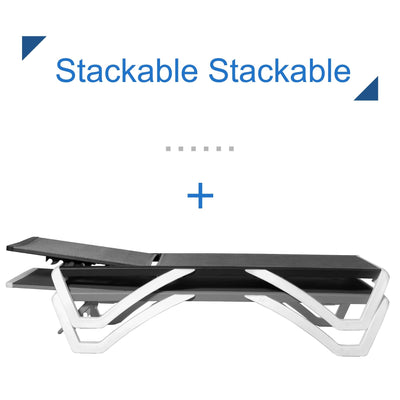 Kozyard Alan Full Flat Aluminum and Polypropylene Resin Legs Patio Reclining Adjustable Chaise Lounge