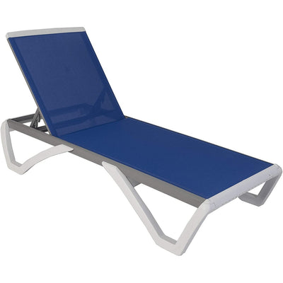 Kozyard Alan Full Flat Aluminum and Polypropylene Resin Legs Patio Reclining Adjustable Chaise Lounge