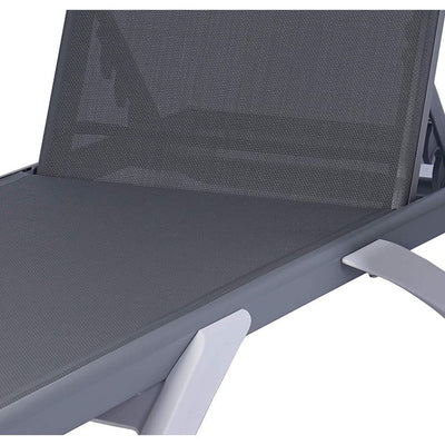 Kozyard Alan Full Flat Aluminum and Polypropylene Resin Legs Patio Reclining Adjustable Chaise Lounge