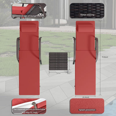 Kullavik 3-PiecesOutdoor Chaise Lounge Set