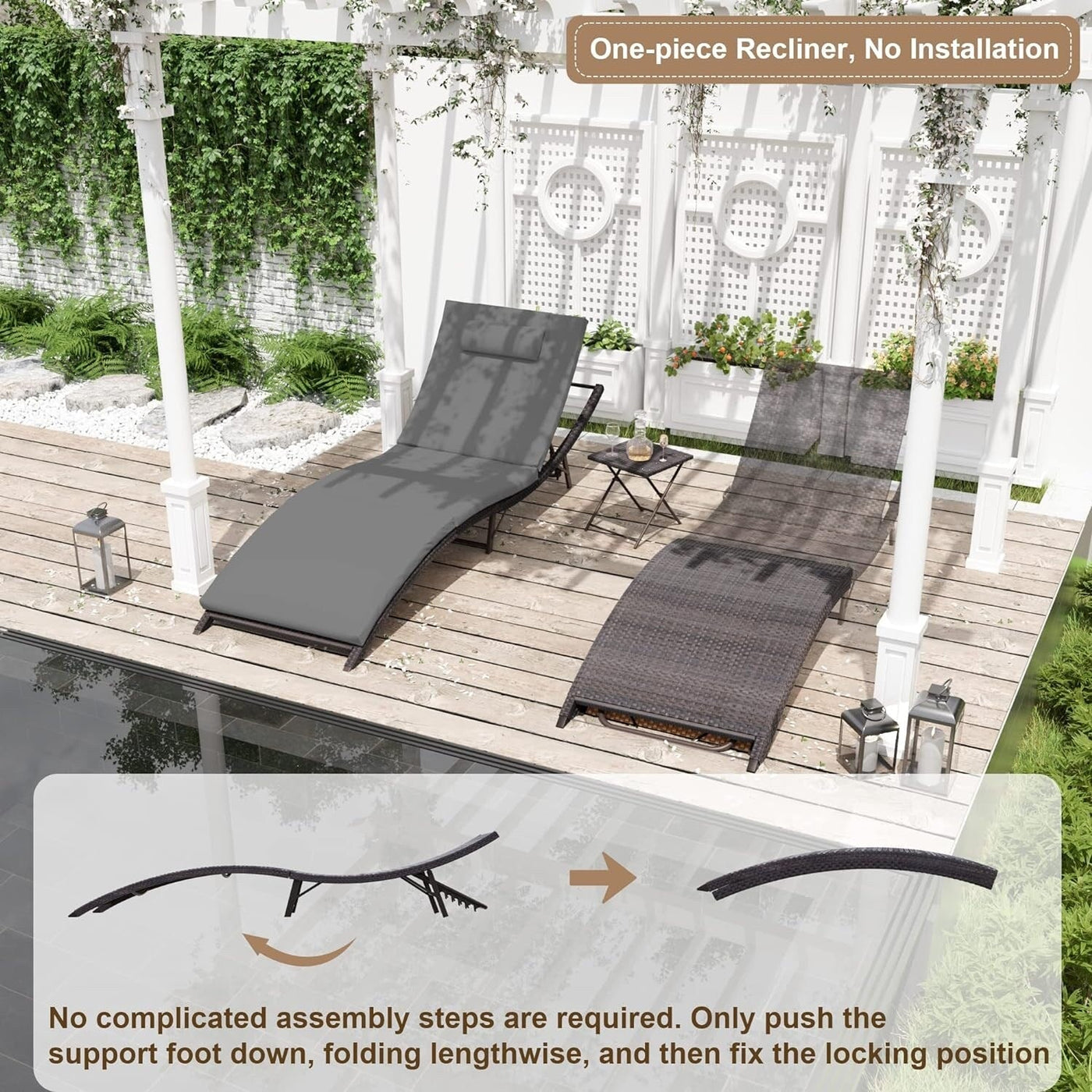 Kullavik 3-PiecesOutdoor Chaise Lounge Set