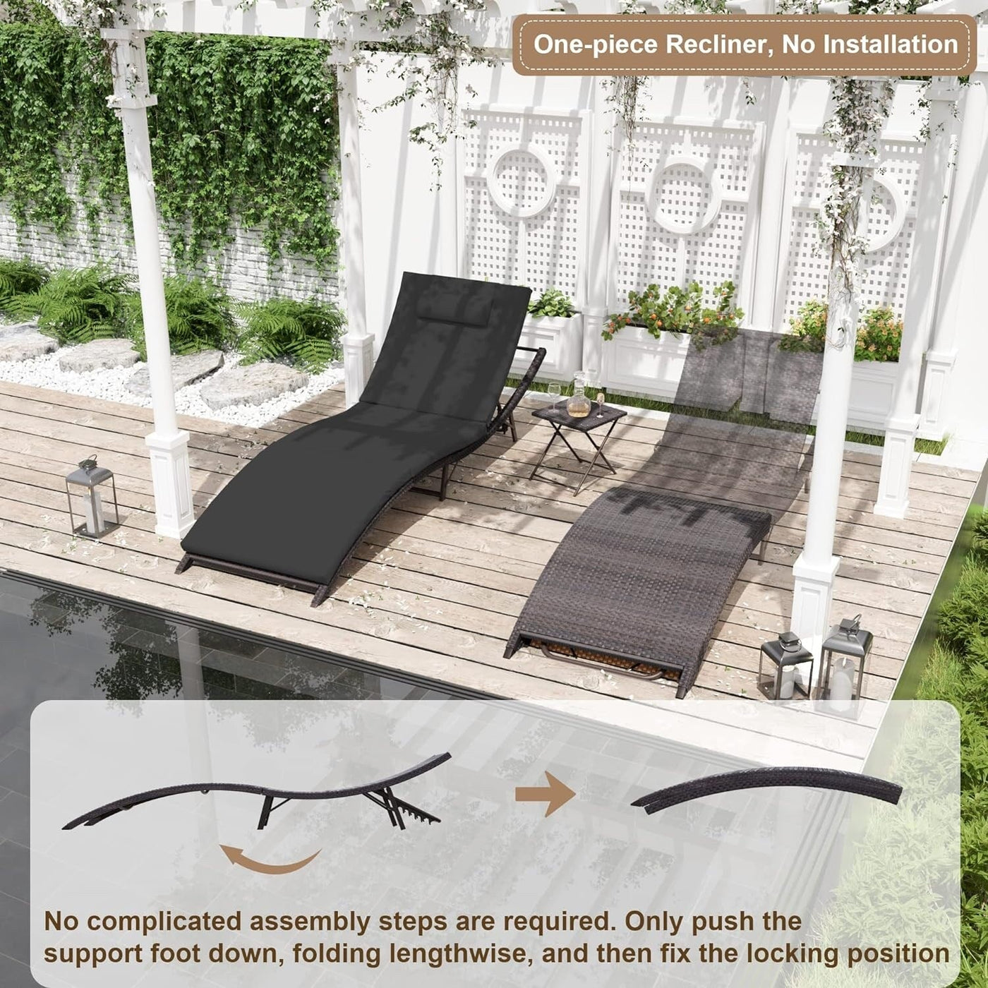 Kullavik 3-PiecesOutdoor Chaise Lounge Set