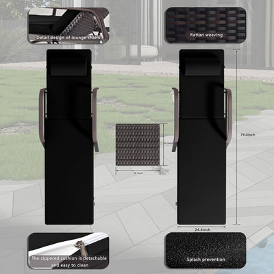 Kullavik 3-PiecesOutdoor Chaise Lounge Set