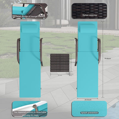 Kullavik 3-PiecesOutdoor Chaise Lounge Set