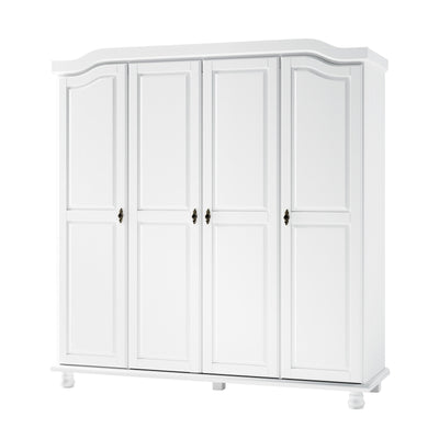 Palace Imports 100% Solid Wood Kyle 4-Door Wardrobe Armoire with Solid Wood or Mirrored Doors