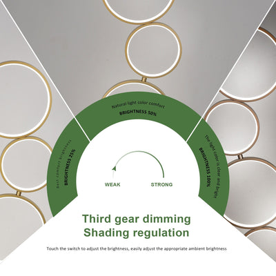 LED Modern Dimmable Floor Lamp, 3 Way Bright Corner Stand lamp with 5-Ring for Living Room