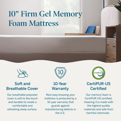 Lucid 10-inch Luxury Gel Memory Foam Mattress