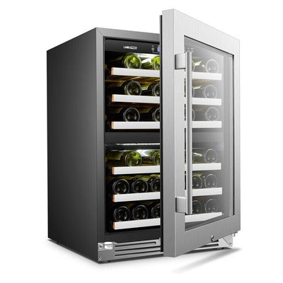 LanboPro 24-inch 44-bottle Dual Zone Compressor Wine Cooler