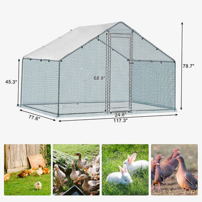 Large Metal Chicken Coop Walk-in Poultry Cage