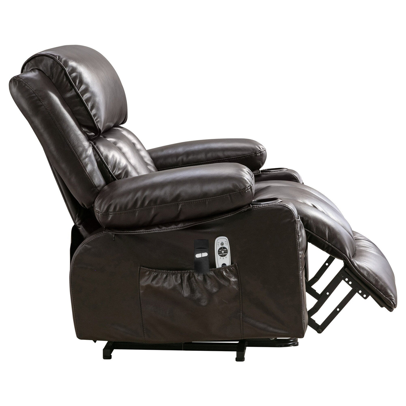 Large Power Lift Recliner Chair with Heat and 8-Point Massage - Remote Control, USB Port