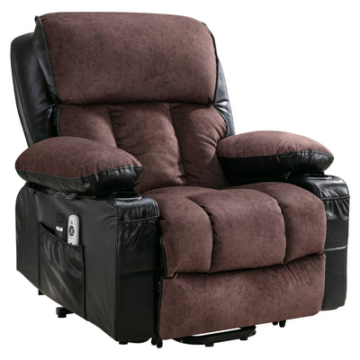 Large Power Lift Recliner Chair with Heat and 8-Point Massage - Remote Control, USB Port