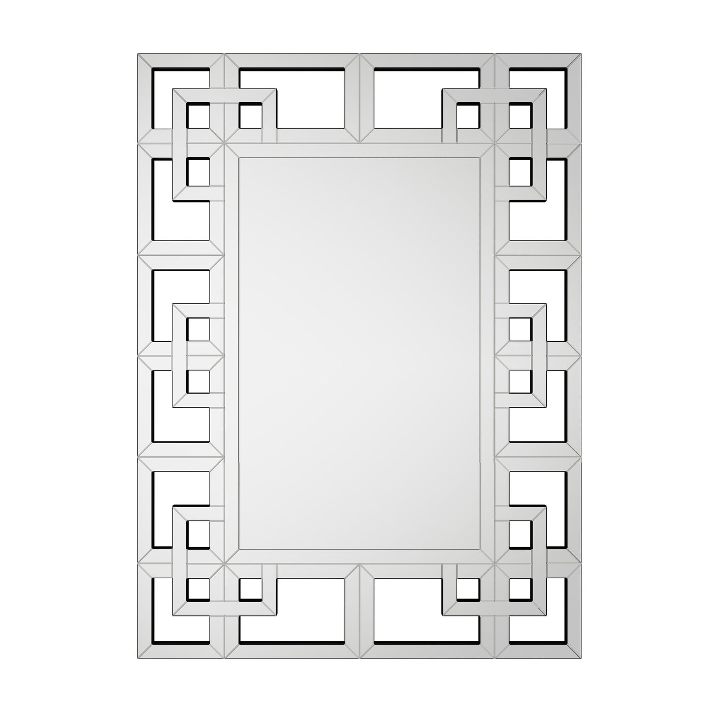 Large Wall Art Mirror Decor Silver Accent Geometric Frame