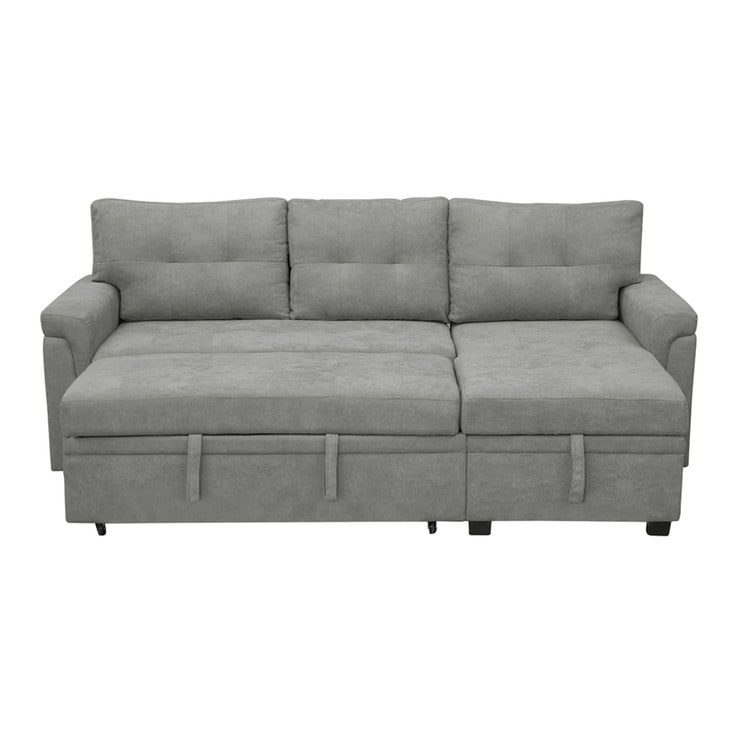 Convertible Reversible Sectional Sofa with Pull-Out Sleeper Bed, Hidden Storage Chaise, and Durable Legs