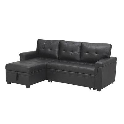 Convertible Reversible Sectional Sofa with Pull-Out Sleeper Bed, Hidden Storage Chaise, and Durable Legs